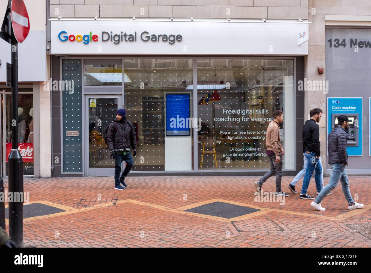 Google Digital Garage - Pop-up Shop nel centro di Birmingham Foto Stock