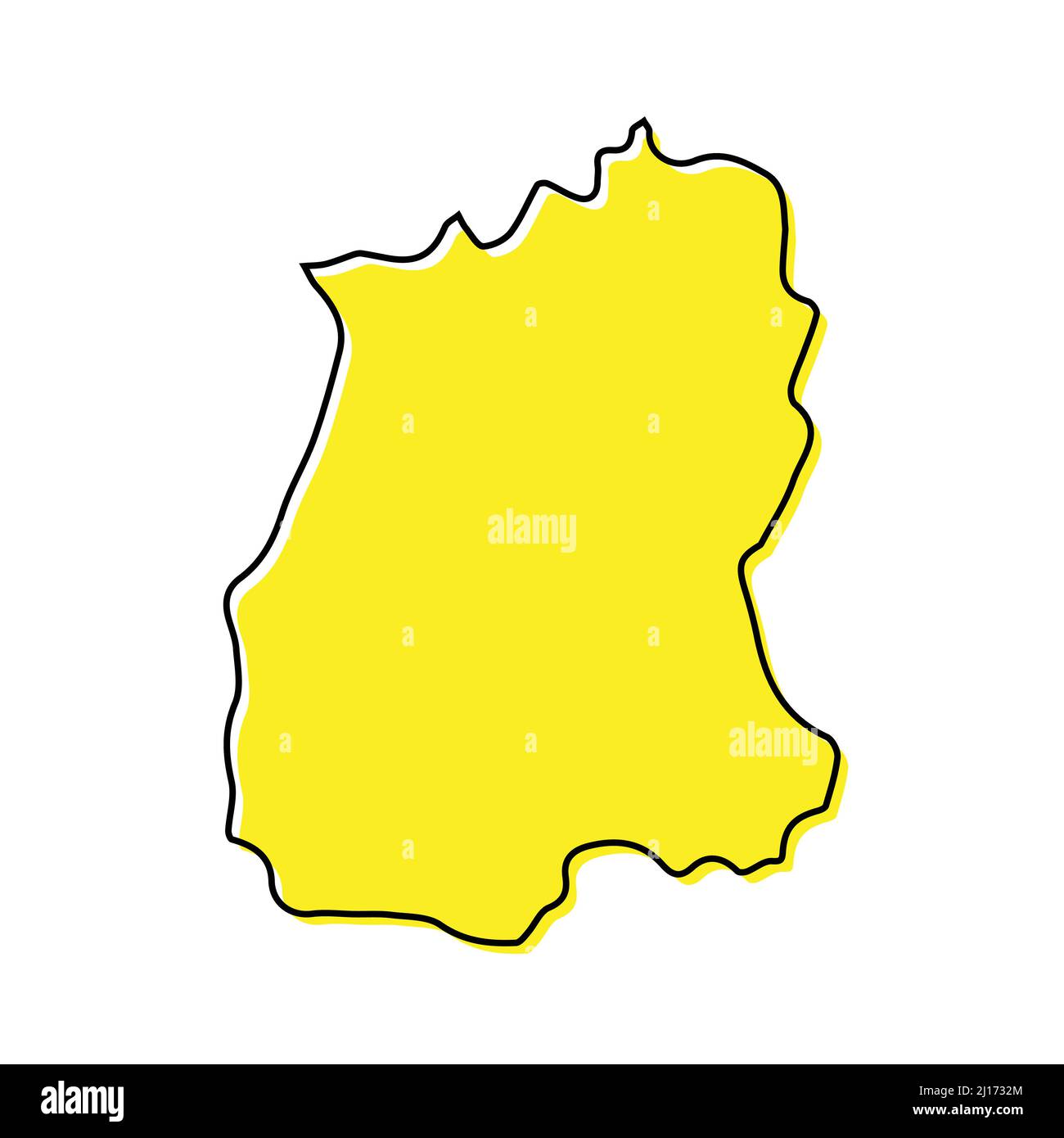 La mappa di Sikkim è uno stato dell'India. Design minimalista stilizzato Illustrazione Vettoriale