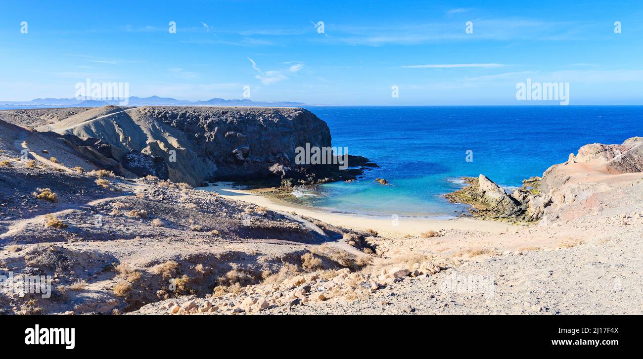 Spiaggia di Papagayo, Playa Blanca, Isole Canarie, Spagna Foto Stock