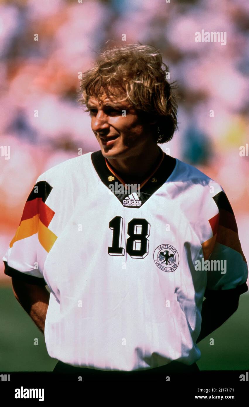 Giocatore di calcio tedesco Jurgen Klinsmann Foto Stock