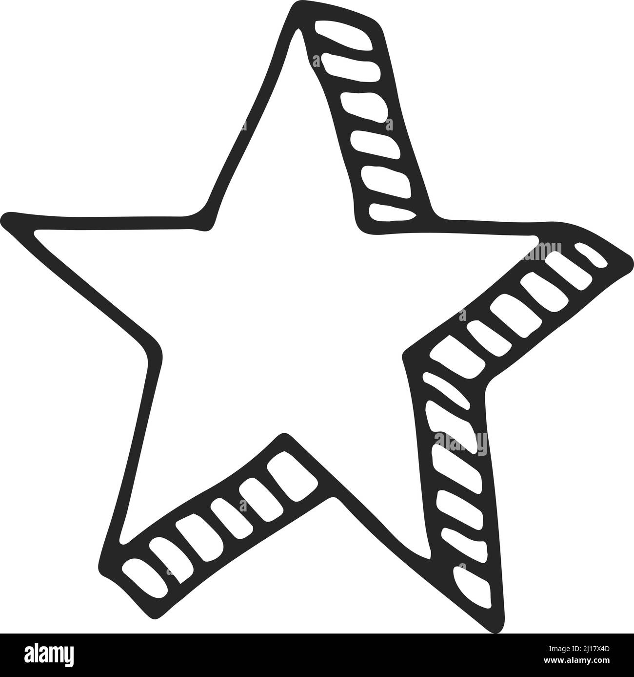 Schizzo di stellare. Simbolo della luce disegnata a mano Illustrazione Vettoriale