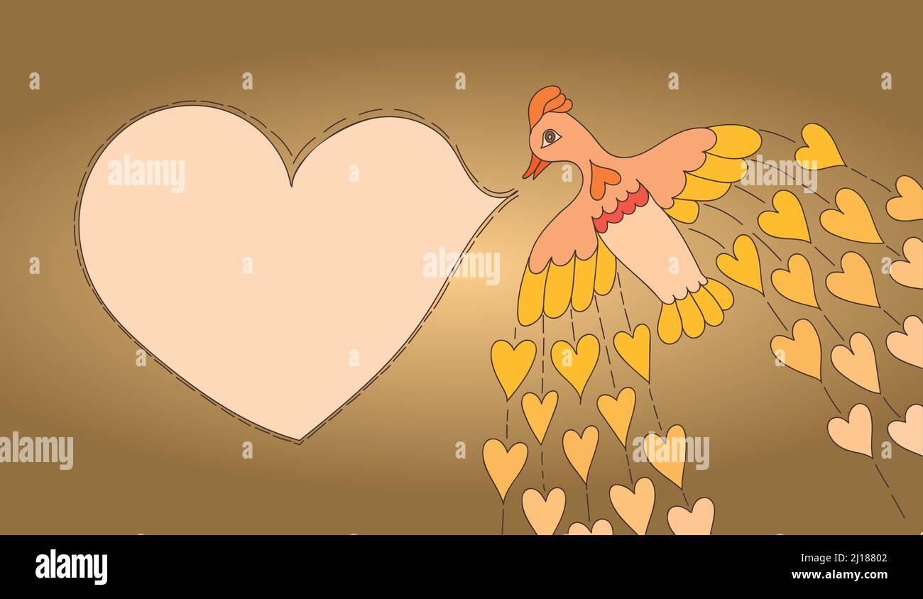 Concetto di autunno amore card. Vintage sfondo del telaio Illustrazione Vettoriale