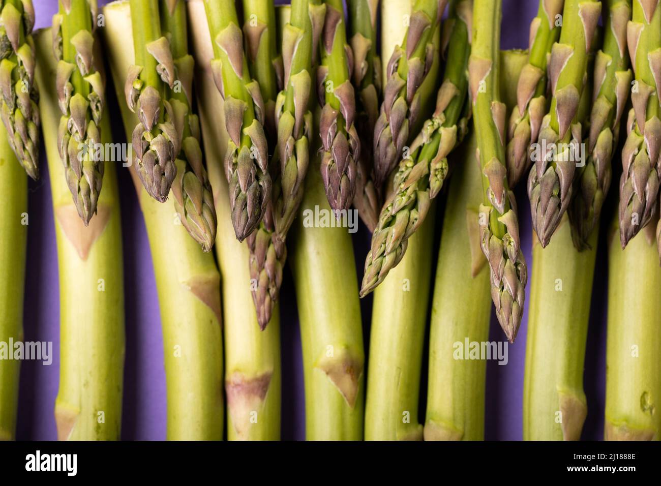 Primo piano completo di verdure di asparagi verdi Foto Stock