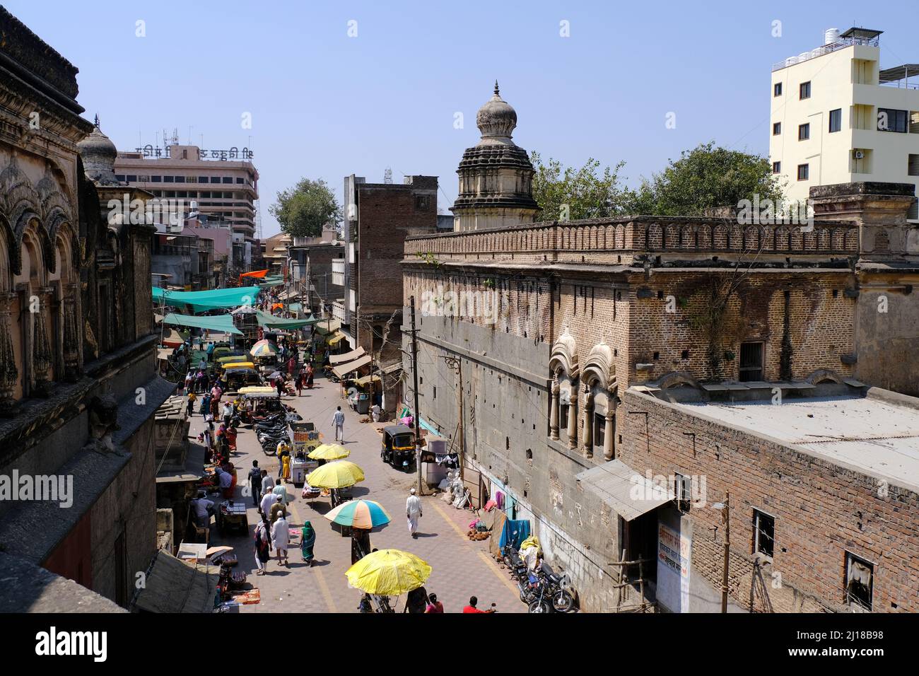 Pandharpur, India, 26 febbraio 2022, Pundalik tempio sulla riva del fiume chandrabhaga a Pandharpur, Maharashtra, India. Foto Stock