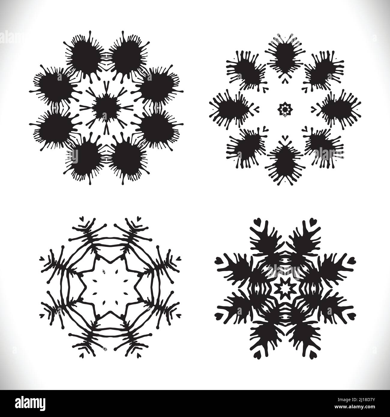 Ripetizione ornamentosa rotonda. Sfondo disegnato a mano. Illustrazione Vettoriale