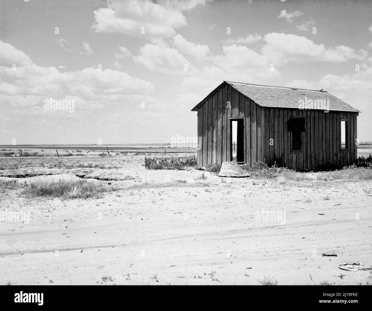 Casa di Dust Bowl abbandonata di Dorothea Lange, 1935-40 Foto Stock