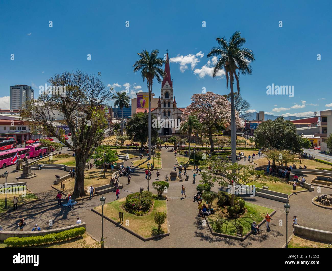 Bella vista aerea della chiesa principale del Merced in San Jose Costa Rica Foto Stock