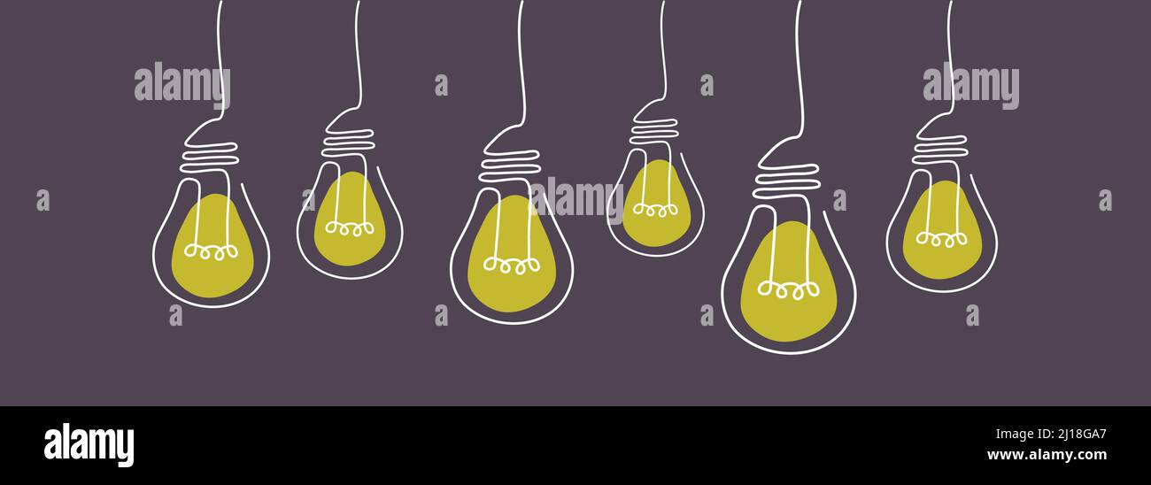 Luci a incandescenza. Set di illustrazioni vettoriali per lampadina a incandescenza Illustrazione Vettoriale
