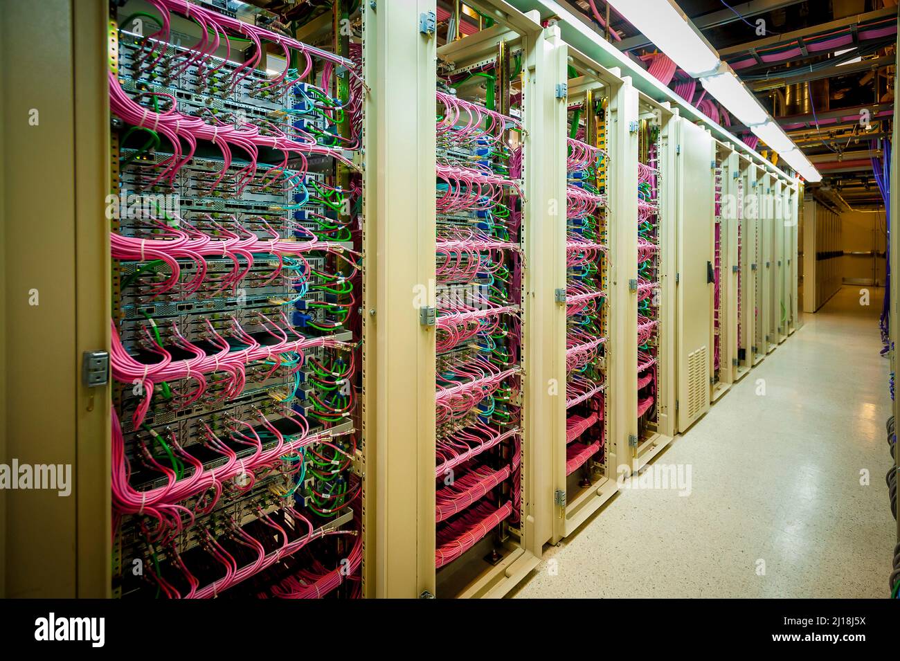 Apparecchiature per la sala dati di comunicazione Foto Stock