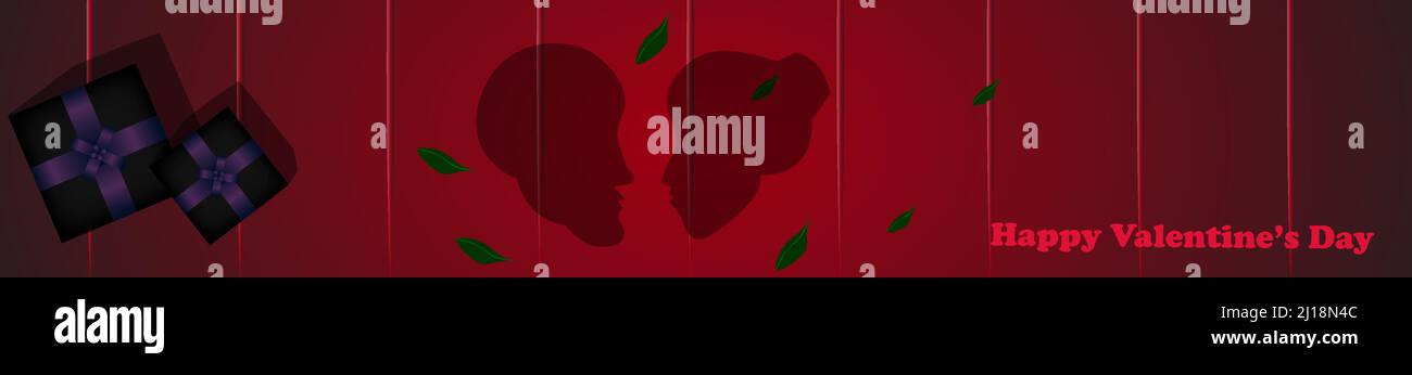 "Be my valentine" illustrazione vettoriale per banner, progettazione di siti web, progettazione di brochure e poster. L'illustrazione presenta una silhouette di uomini e. Illustrazione Vettoriale