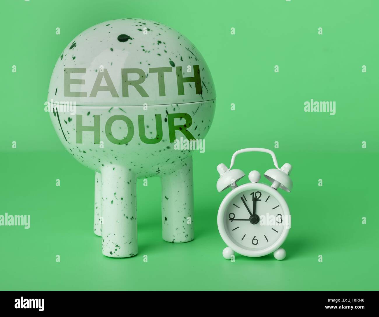 Ora di terra, giorno. Tempo di prendersi cura dell'ambiente, dell'ecologia. Foto di concetto. Foto Stock