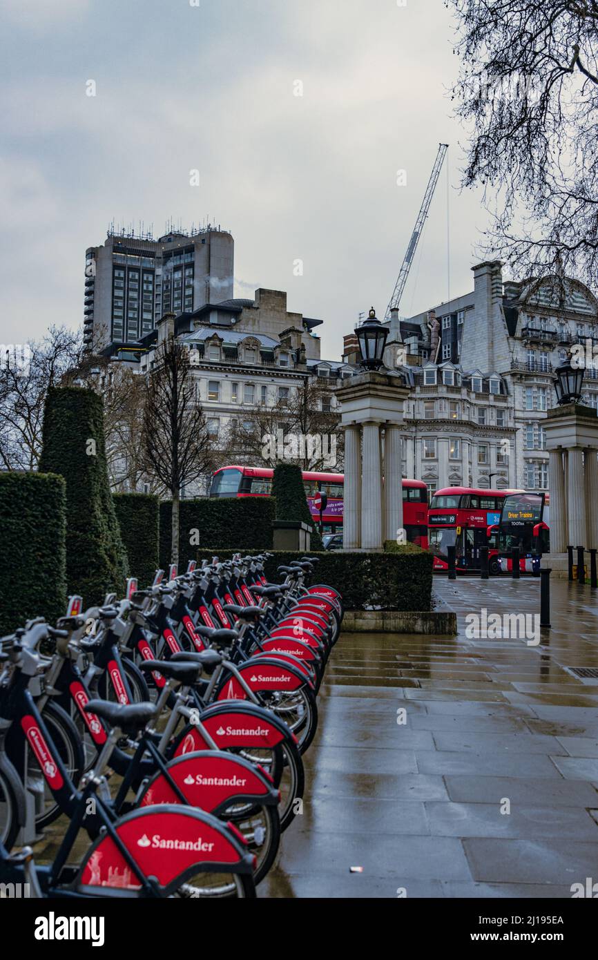 Biciclette pubbliche a Londra Foto Stock