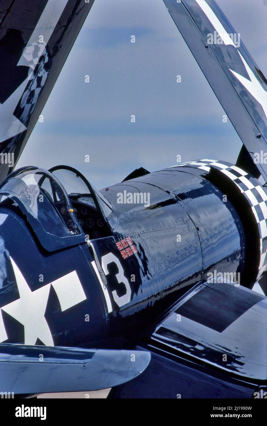 WWII Vought Corsairs aerei da combattimento, utilizzati dai Marines e dalla Marina degli Stati Uniti e da molti altri paesi alleati. Foto Stock