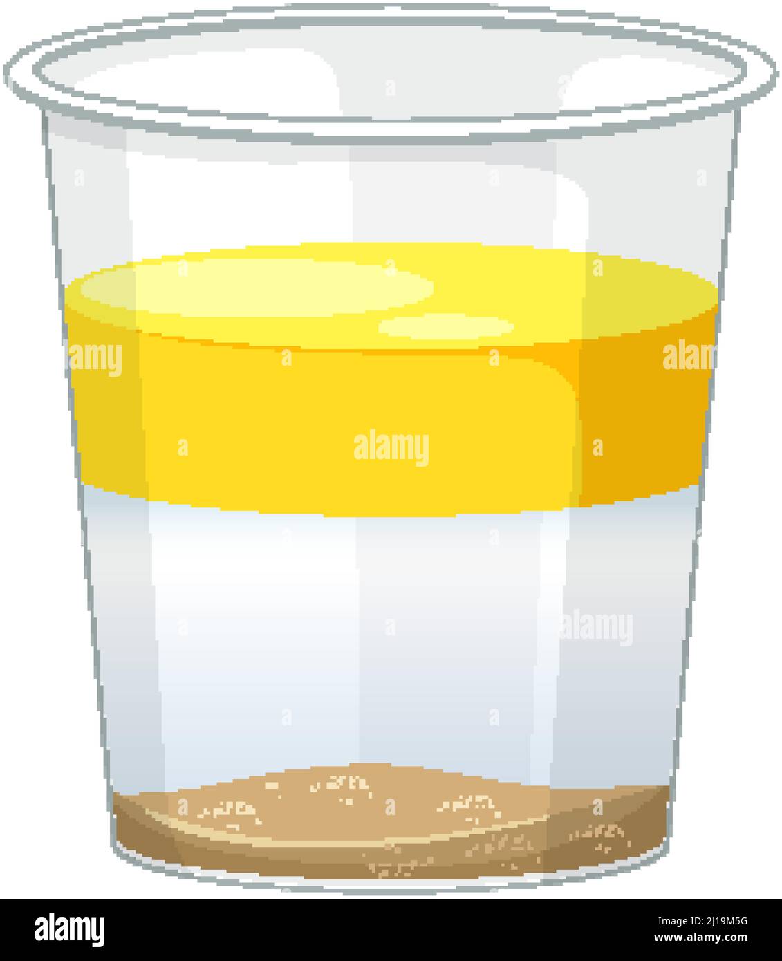 Liquido insolubile a tre strati in un'illustrazione di vetro Illustrazione Vettoriale