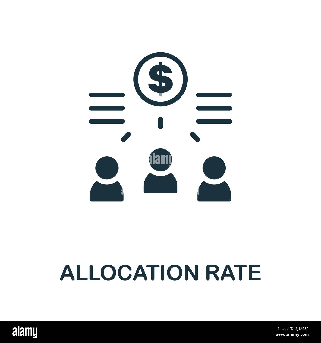 Icona tasso di allocazione. Segno colorato dell'elemento dalla collezione dei revisori. Flat Allocation segno icona di tasso per il web design, infografica e altro ancora. Illustrazione Vettoriale