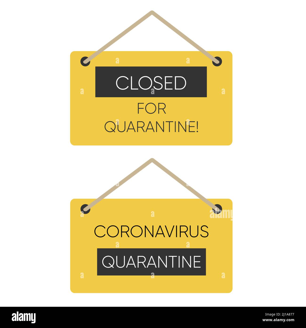 Temporaneamente chiuso segno di coronavirus notizie. Segnale di avvertenza informativo sulle misure di quarantena Illustrazione Vettoriale
