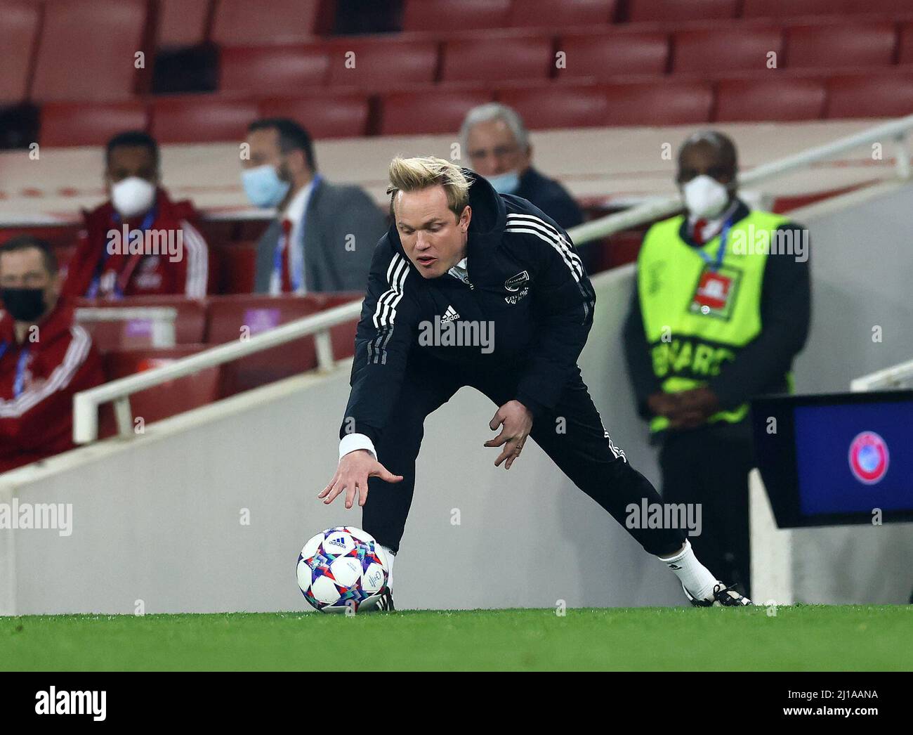 Londra, Inghilterra, 23rd marzo 2022. Jonas Eidevall allenatore di Arsenal durante la partita della UEFA Womens Champions League all'Emirates Stadium di Londra. Il credito d'immagine dovrebbe leggere: David Klein / Sportimage Credit: Sportimage/Alamy Live News Foto Stock