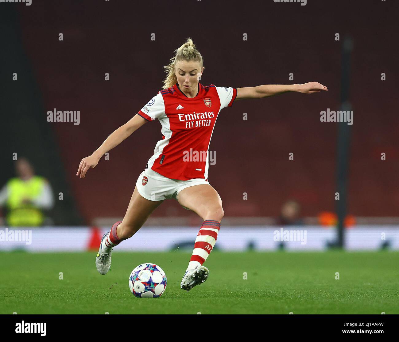 Londra, Inghilterra, 23rd marzo 2022. Leah Williamson of Arsenal durante la partita della UEFA Womens Champions League all'Emirates Stadium di Londra. Il credito d'immagine dovrebbe leggere: David Klein / Sportimage Credit: Sportimage/Alamy Live News Foto Stock