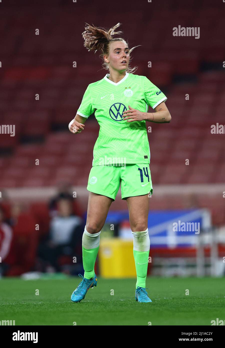 Londra, Inghilterra, 23rd marzo 2022. Jill Roord di VFL Wolfsburg durante la partita della UEFA Womens Champions League all'Emirates Stadium di Londra. Il credito d'immagine dovrebbe essere: David Klein / Sportimage Foto Stock