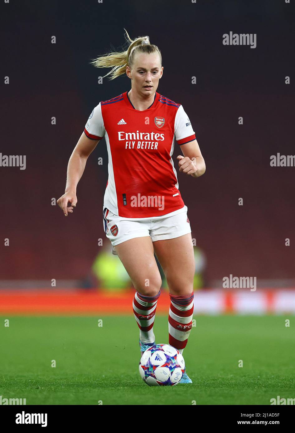 Londra, Inghilterra, 23rd marzo 2022. Leah Williamson of Arsenal durante la partita della UEFA Womens Champions League all'Emirates Stadium di Londra. Il credito d'immagine dovrebbe leggere: David Klein / Sportimage Credit: Sportimage/Alamy Live News Foto Stock