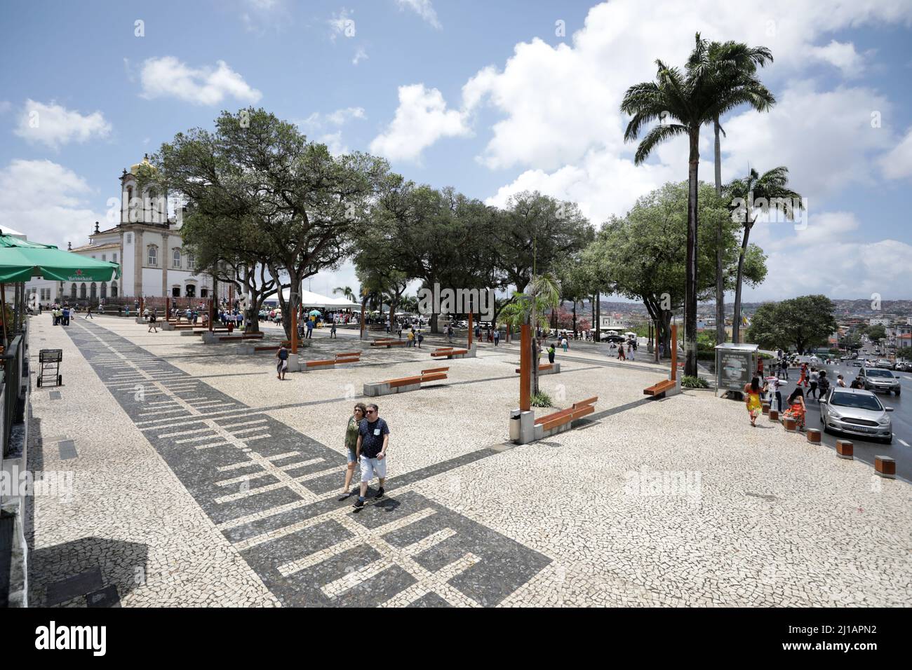 salvador, bahia, brasile - 4 ottobre 2019: Vista della regione di Colina Sagrada vicino alla chiesa di Bonfim nella città di Salvador. Foto Stock