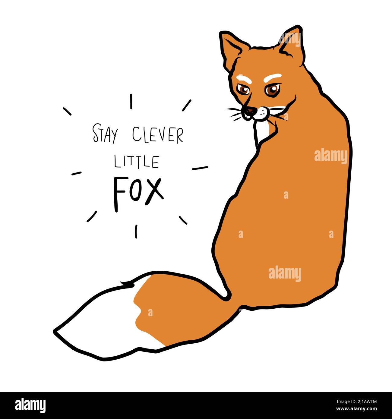 Resta intelligente piccolo cartone animato fox illustrazione vettoriale Illustrazione Vettoriale