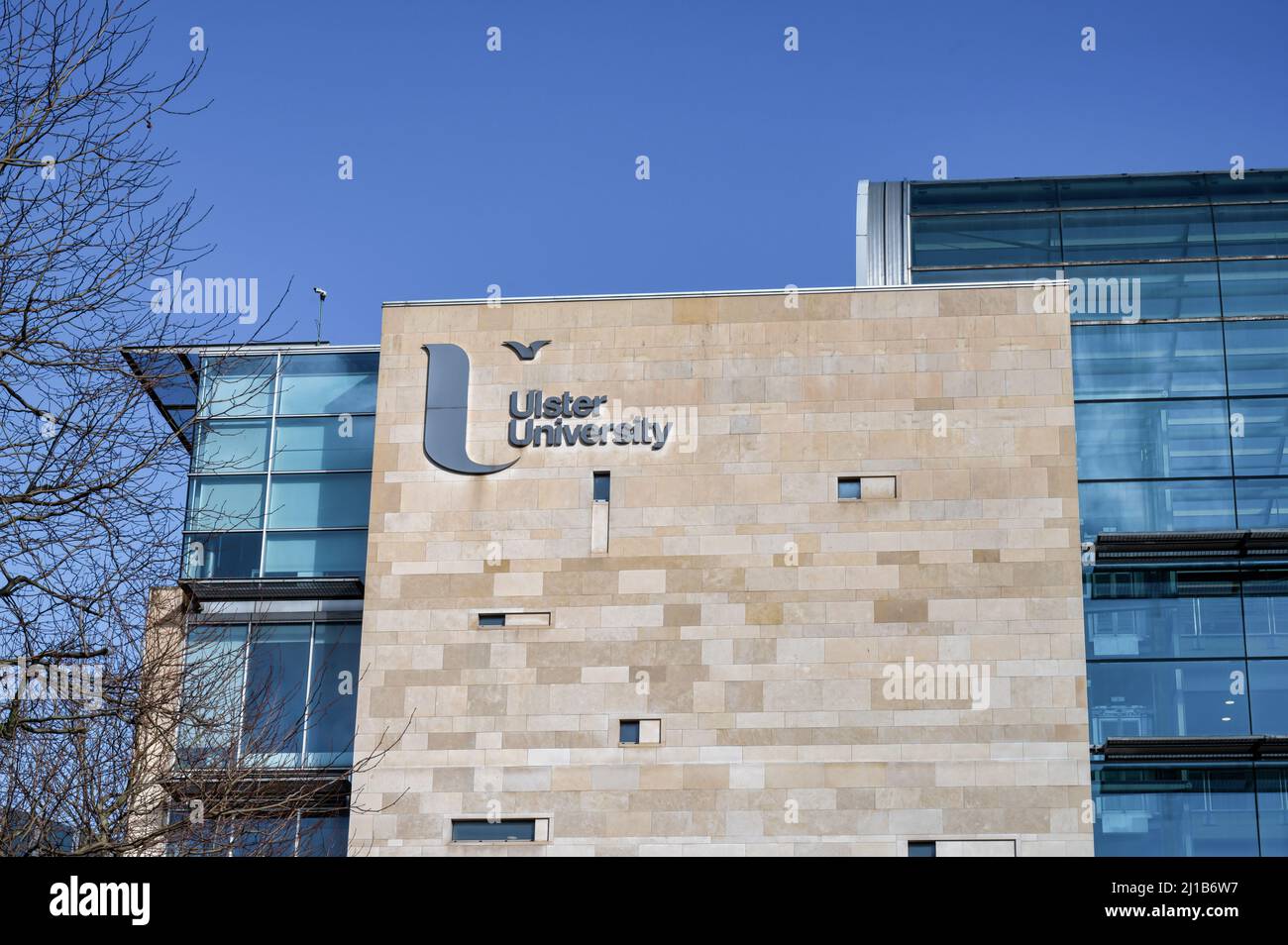 Belfast, UK- Feb 21, 2022:Ulster Univisity a Belfast Irlanda del Nord. Foto Stock