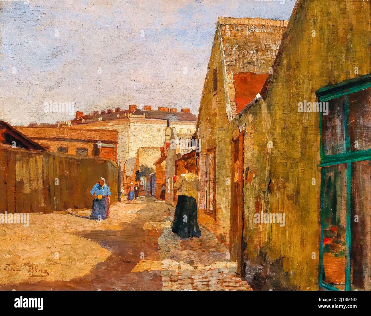Una strada di fine strada a Vienna-Erdberg, dipinto in olio di Tina Blau, prima del 1916 Foto Stock