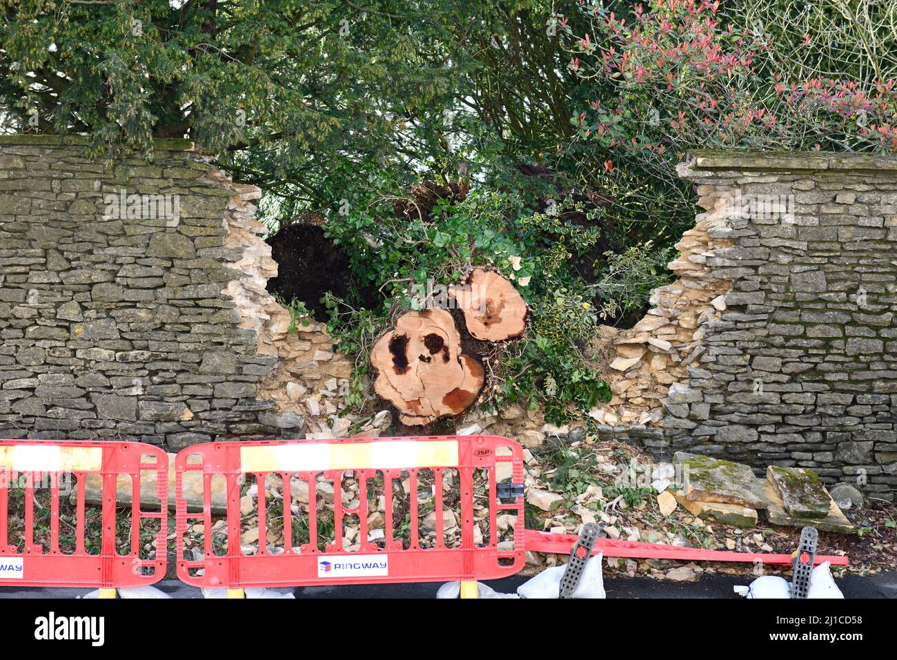 Seguito di Storm Franklin Stow sul Wold Gloucestershire Inghilterra uk 2022 Foto Stock
