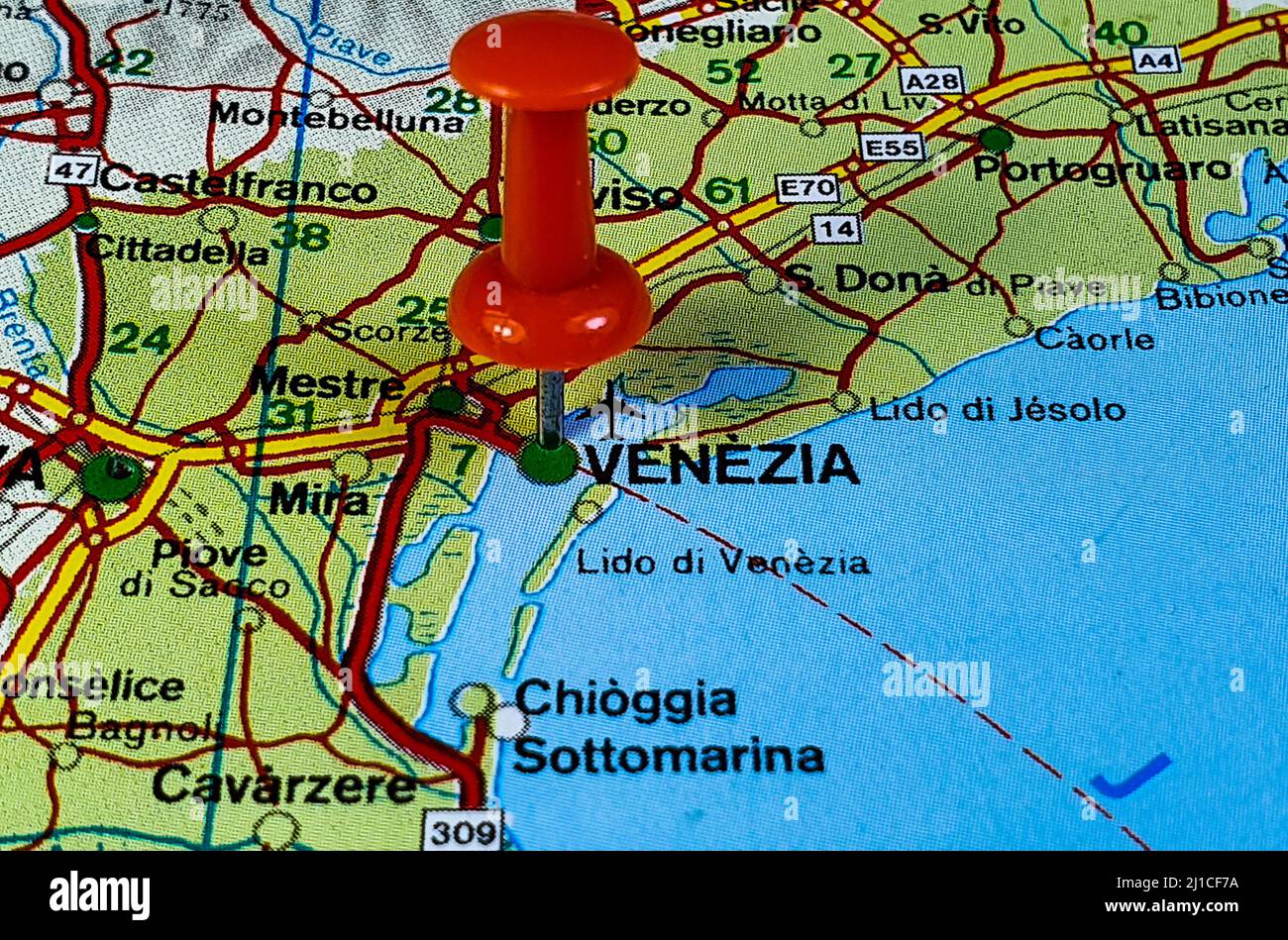 La posizione della città di Venezia (Venezia) in Italia sulla mappa Foto Stock