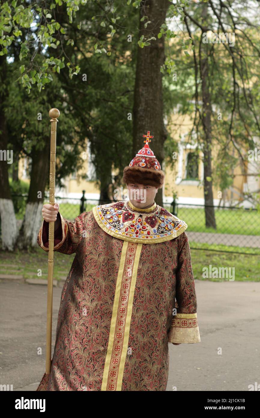 La storica mascherata in Russia, all'aperto in estate Foto Stock