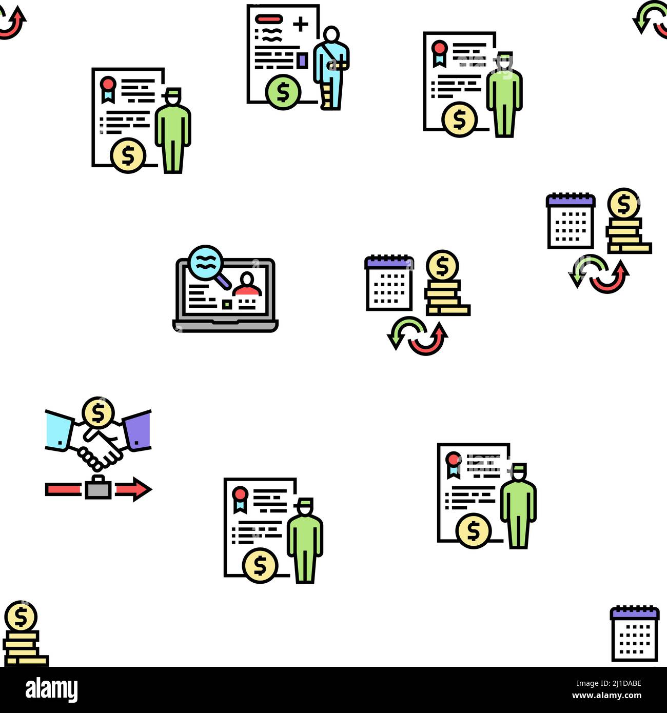 Schema senza giunture vettore Guida finanziaria indennità Illustrazione Vettoriale