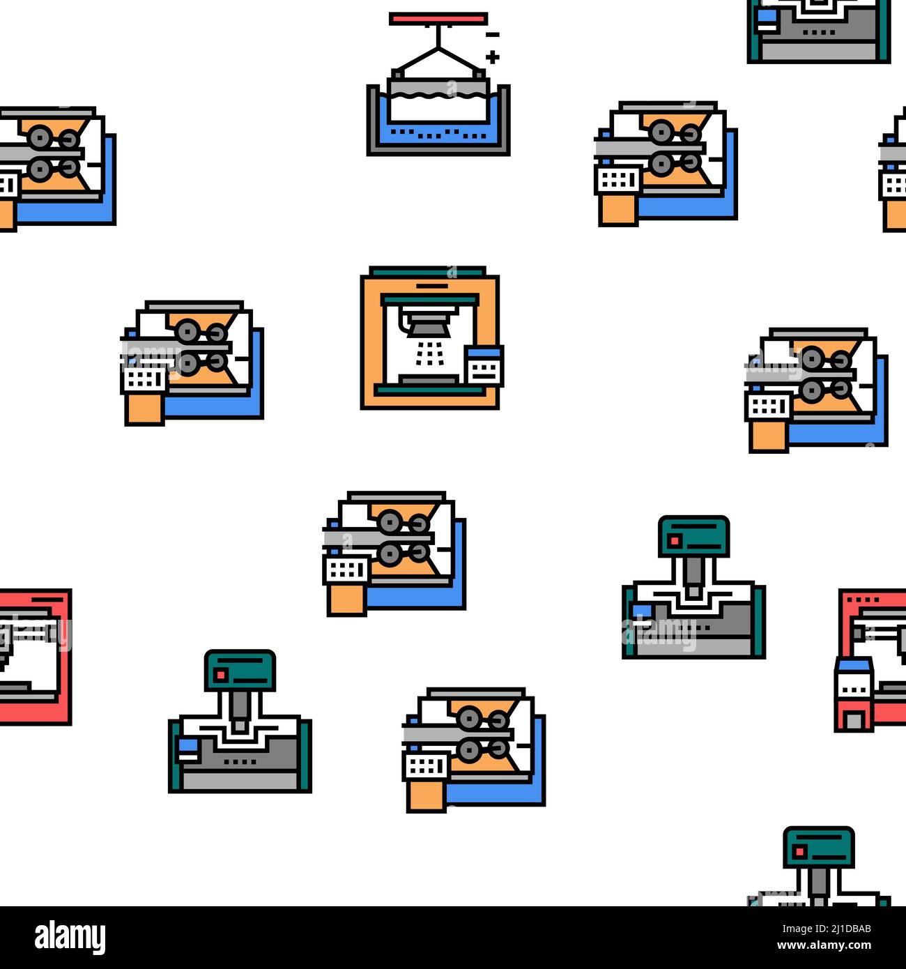 Modello senza giunture vettoriale per macchine da lavoro in metallo Illustrazione Vettoriale