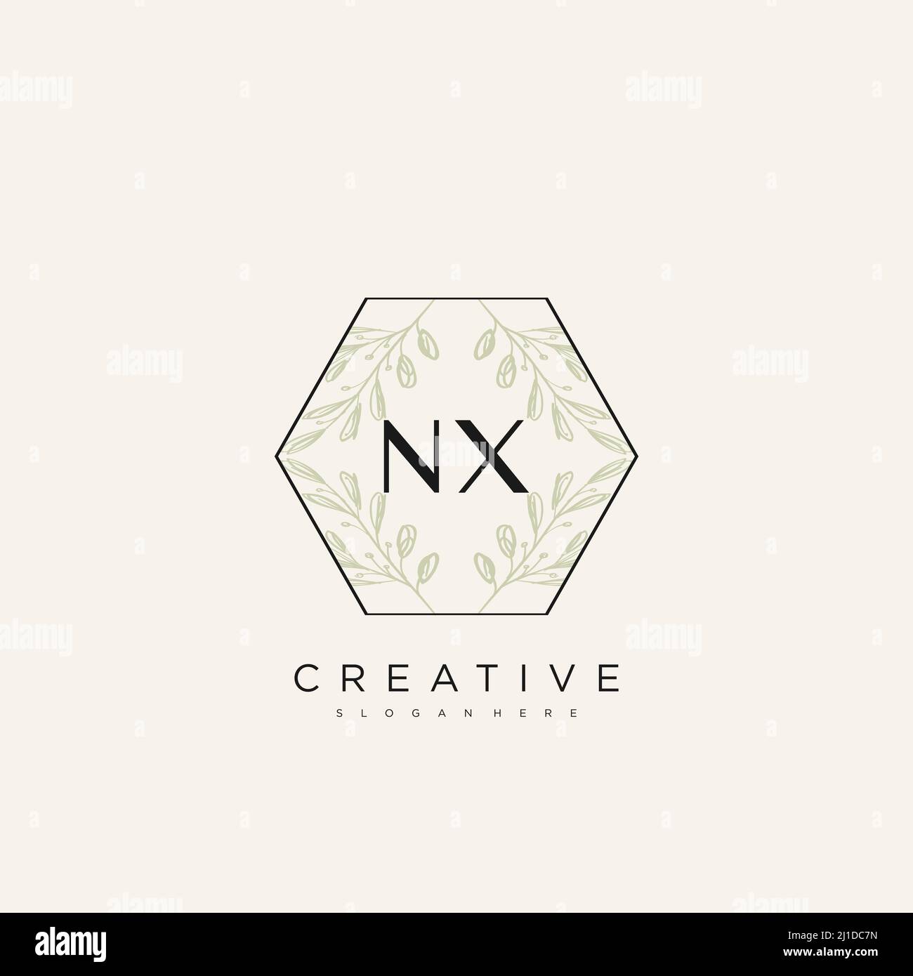NX Initial Letter Flower Logo Template Vector Premium Vector Illustrazione Vettoriale