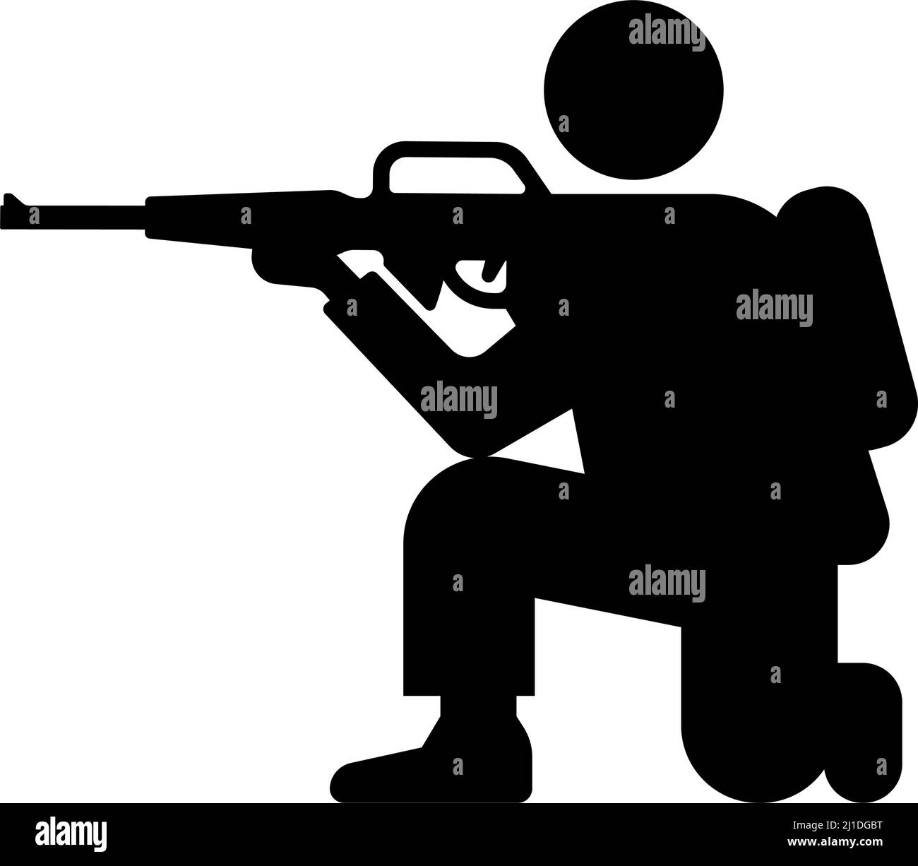 Soldier, illustrazione icona vettore silhouette esercito Illustrazione Vettoriale