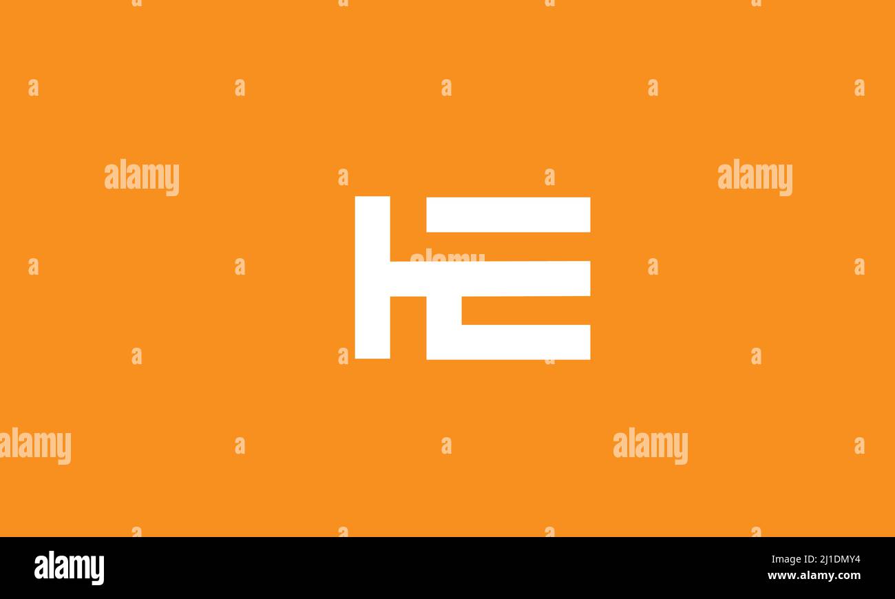 Lettere alfabetiche iniziali logo monogramma HE, EH, H ed E. Illustrazione Vettoriale