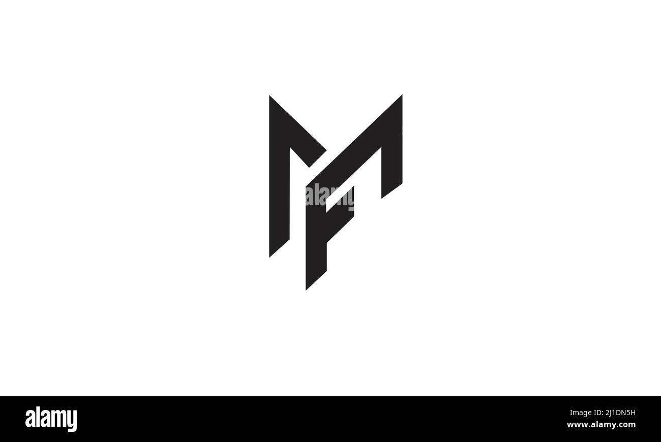 Lettere maiuscole iniziali logo monogramma MF, FM, M e F. Illustrazione Vettoriale