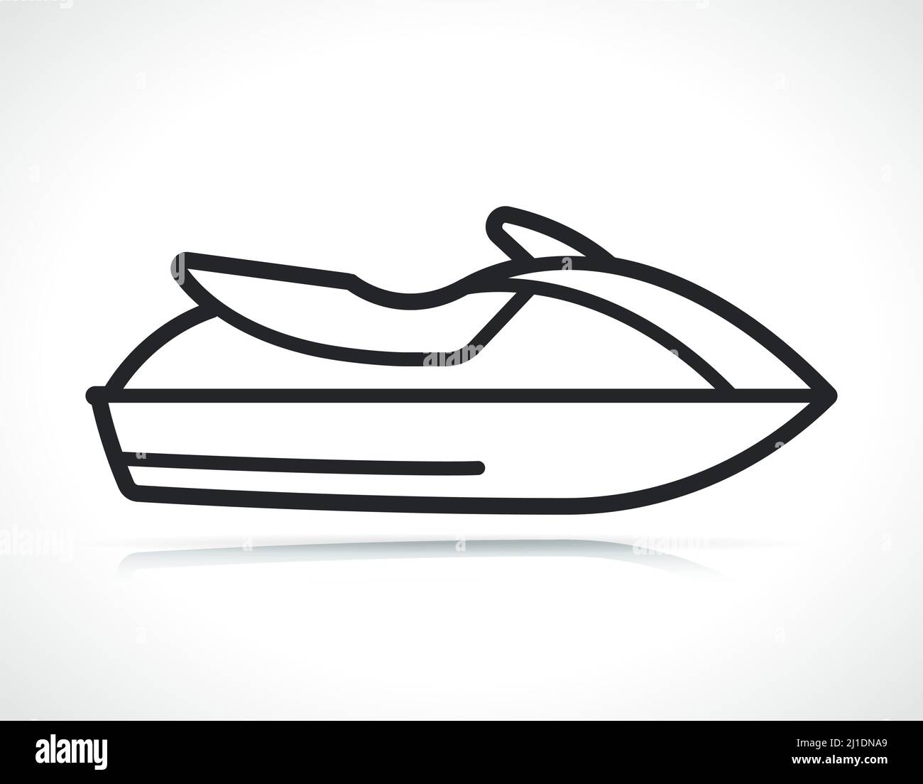 moto d'acqua o sport acquatici icona linea sottile Illustrazione Vettoriale