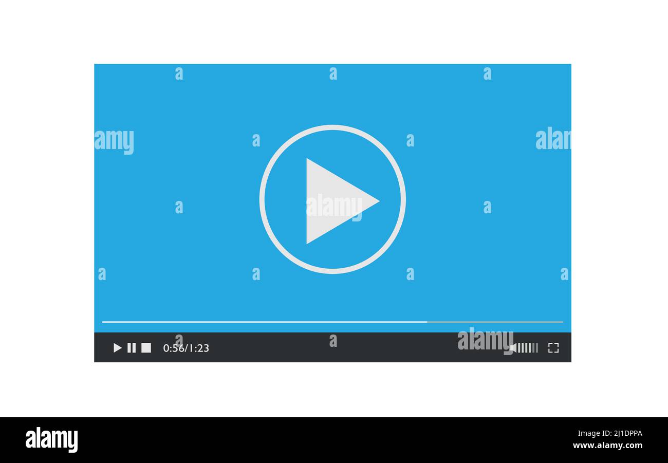 Modello di progettazione di Media Player per applicazioni Web e mobili in stile piatto. Illustrazione Vettoriale