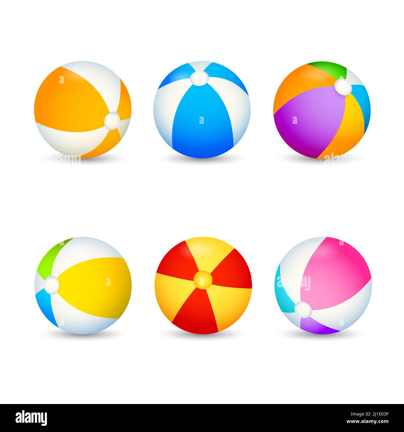 Set di palline colorate da spiaggia. Palle gonfiabili per giochi all'aperto. Può essere utilizzato per argomenti come la ricreazione, l'attività, il fitness Illustrazione Vettoriale