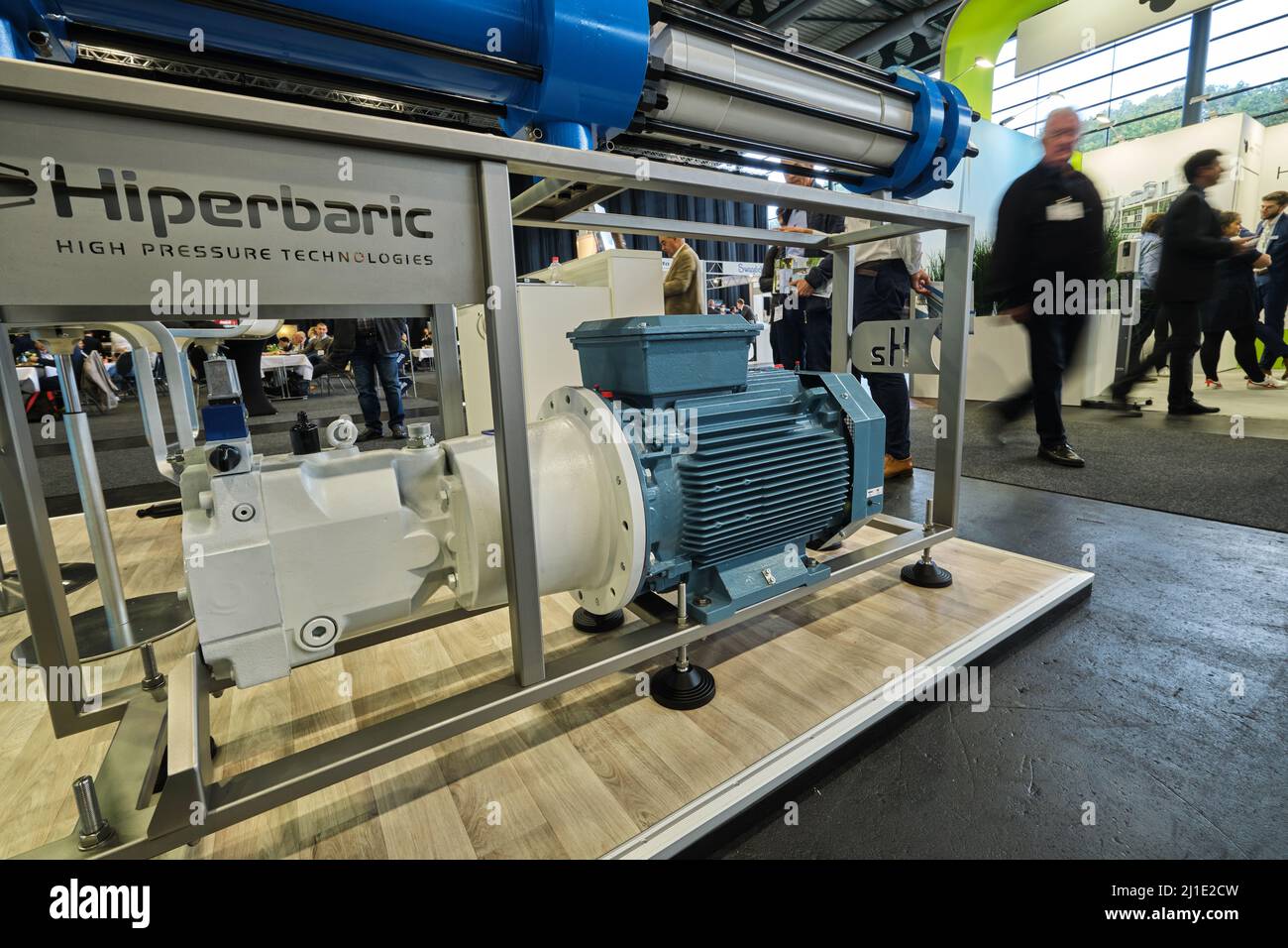 21.10.2021, Germania, Brema, Brema - Carbon Capture Technology Expo Europe / Hydrogen Technology Expo Europe, stand di HIPERBARIC, specialista in high Foto Stock