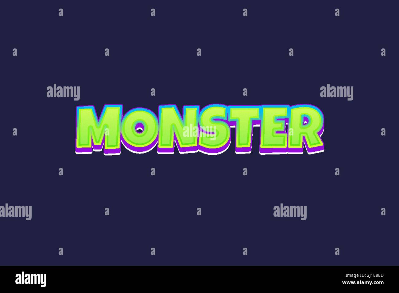 Effetti di testo modificabili Monster , parole e font possono essere modificati Illustrazione Vettoriale