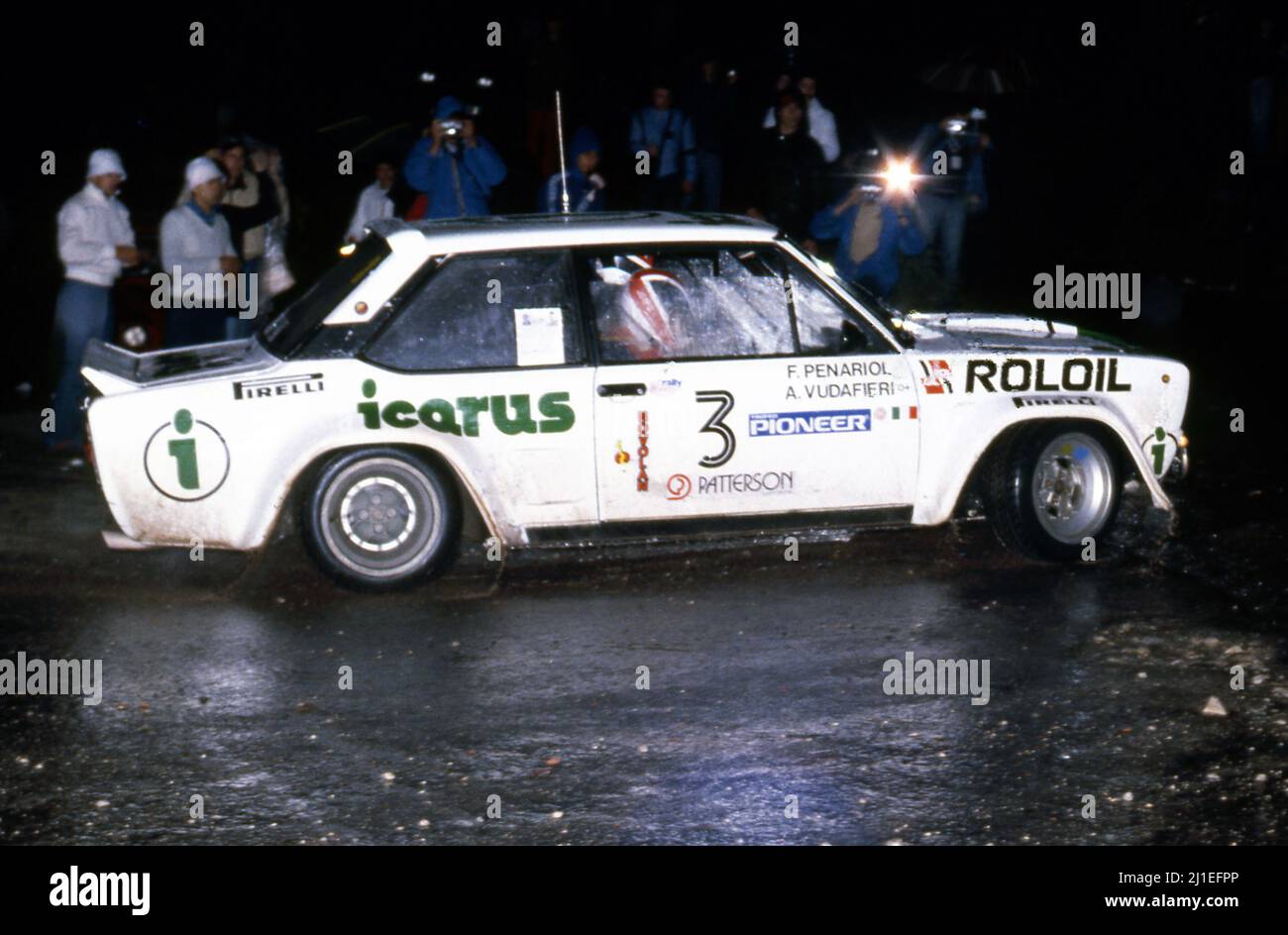 Adartico Vudafieri (ITA) Fabio Penariol (ITA) Fiat 131 Abarth GR4 Jolly Club Icarus Roloil 1st posizione Foto Stock