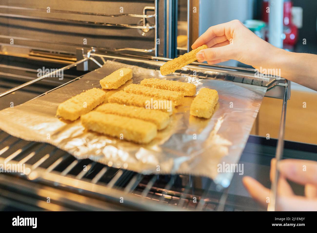 Cibo spazzatura, cibi di convenienza, fast food per riscaldare Foto Stock