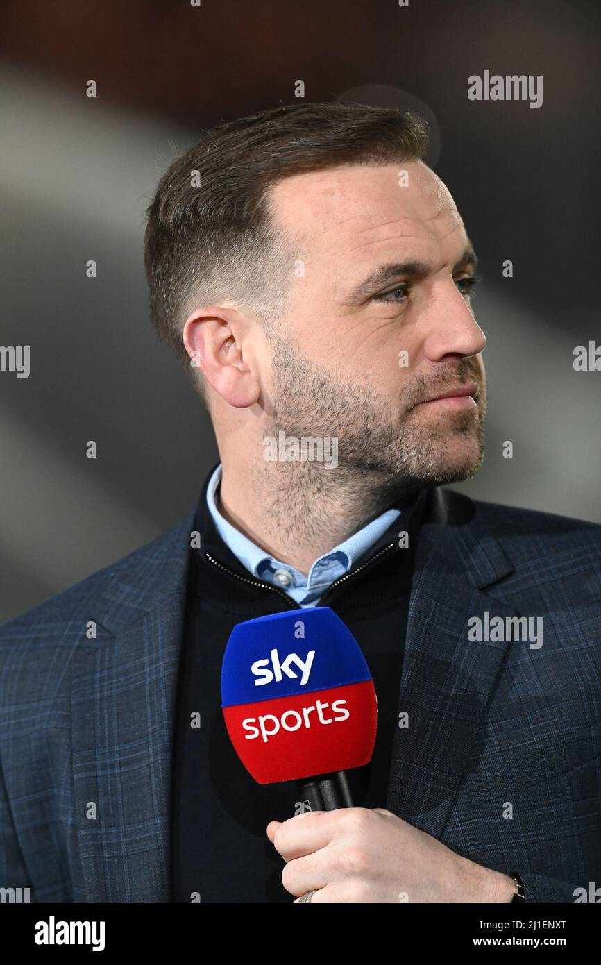 Hampden Park, Glasgow.Scotland Regno Unito. Giovedì, 24 Marzo 22. Internazionale amichevole Scozia / Polonia. James McFadden Sky Sports Credit: eric mccowat/Alamy Live News Foto Stock