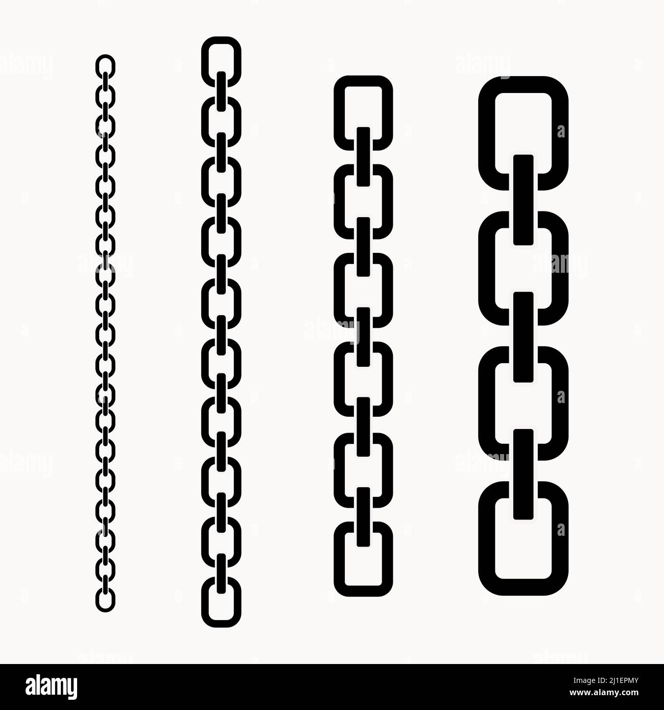 Set di catene vettoriali di lunghezze diverse Illustrazione Vettoriale
