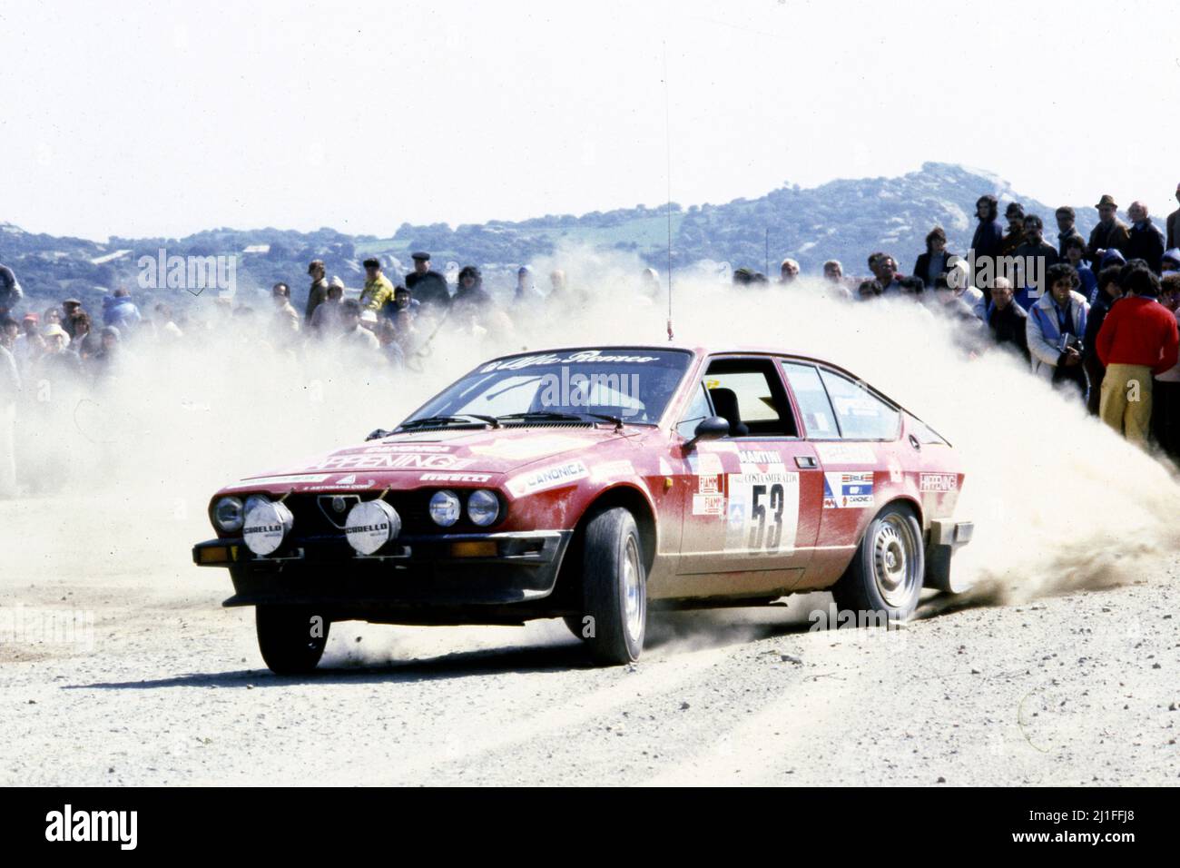 Micky Michela Martinelli (CH) mouse Chantal Galli (CH) Alfa Romeo Alfetta Gtv6 GRA Astigiana Corse Foto Stock