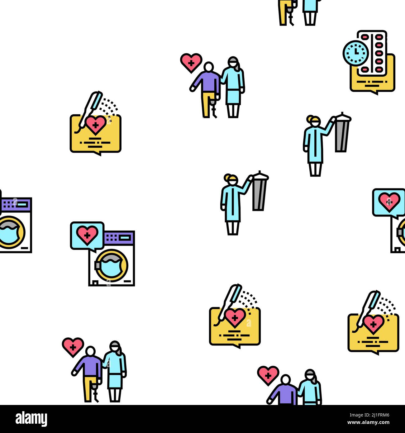 Modello senza giunture vettoriale Homecare Services Illustrazione Vettoriale