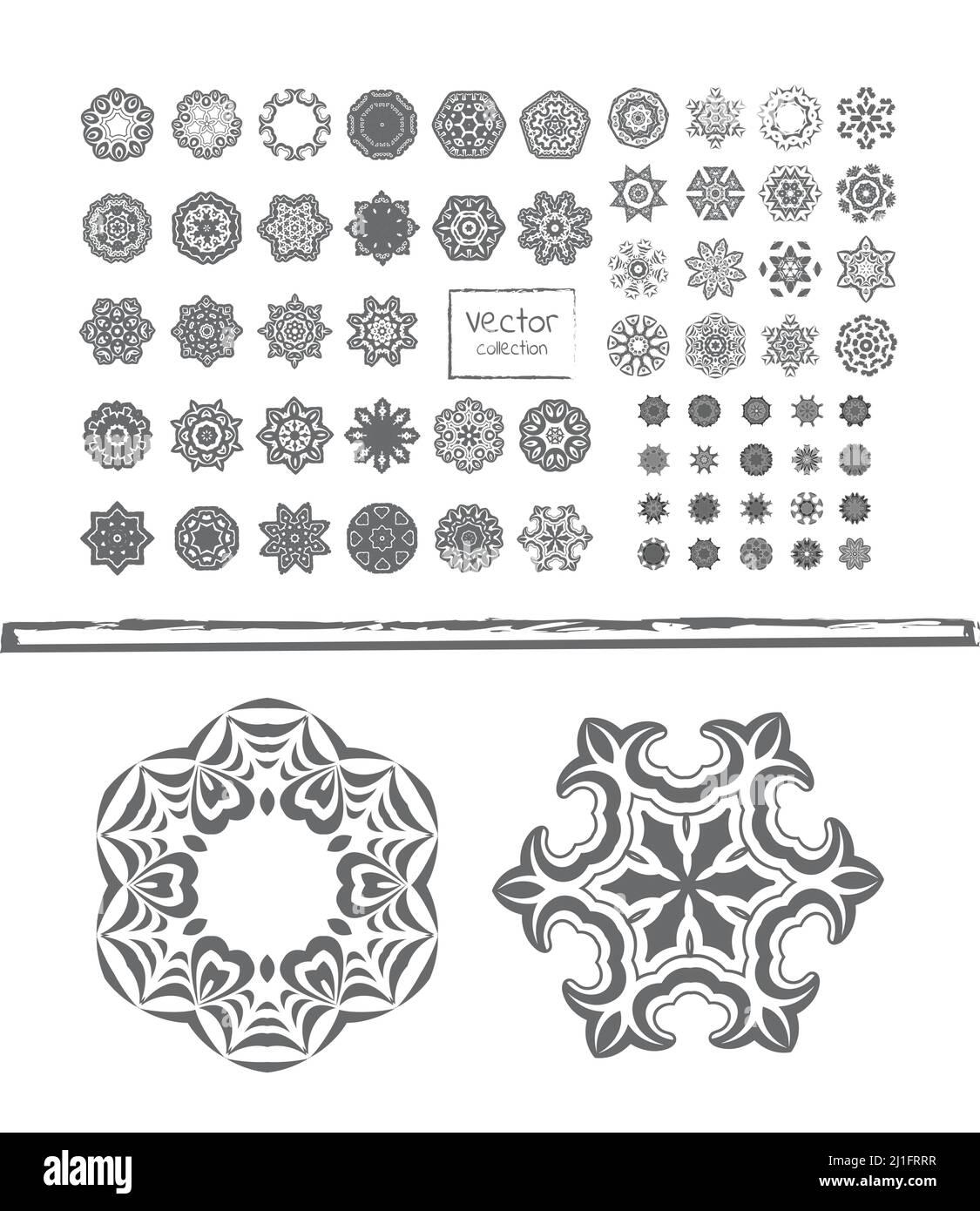 Elementi decorativi vintage. Motivo circolare di motivi tradizionali e antichi ornamenti orientali. Sfondo disegnato a mano. Illustrazione Vettoriale