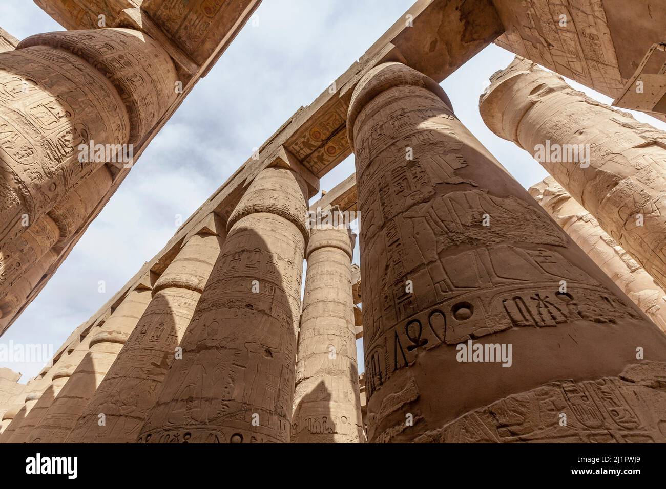 La Grande Sala Ipotistica a Karnak, Luxor Foto Stock